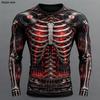 Halloween Men's Skull Skeleton Headset T Shirt Long Sleeve T Shirt 3D Print Crew Neck Shirt Fashion