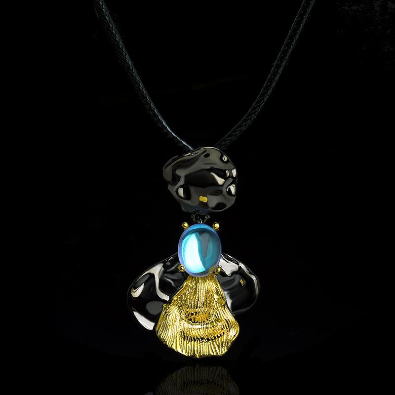 Necklace Chain Beautifully Inlaid Women'S Sweater Sparkling Moonstone Party Pendant Copper Skirt