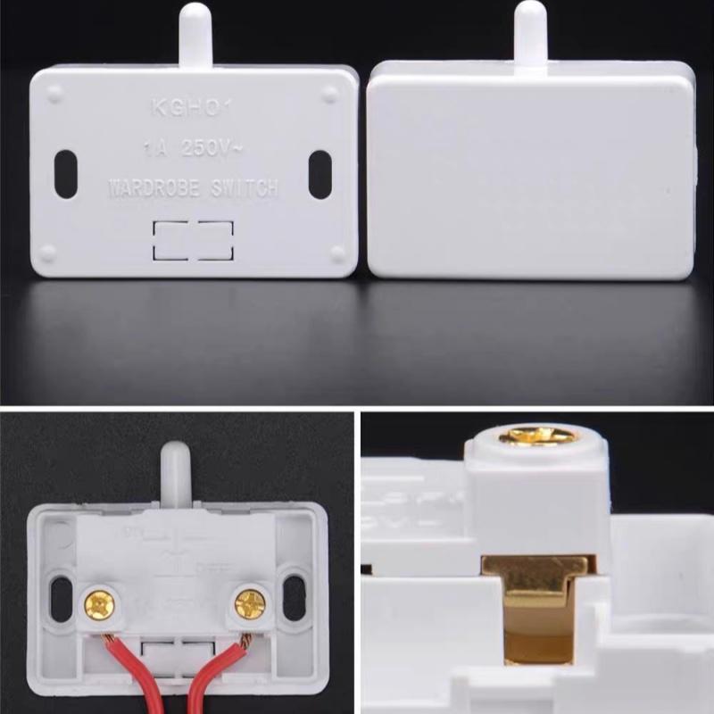 202A Auto Reset Closet Door Control Switch Contact Type Sensitive Response for Wardrobe Cabinet Pantry Home Lighting