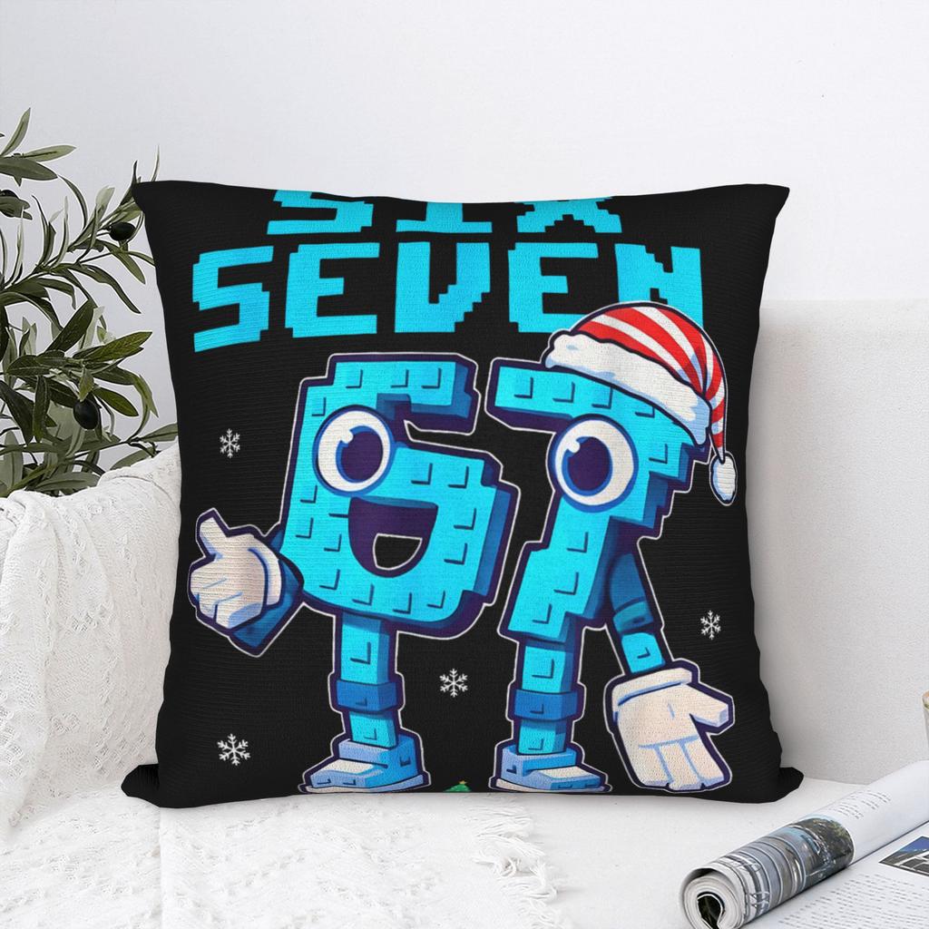 Kissenbezug 67 Six Seven Italienischer Hirnfraß Weihnachten Gaming Meme Niedlicher Kissenbezug für Hochzeitsfeier Heimdekor Kissenbezüge