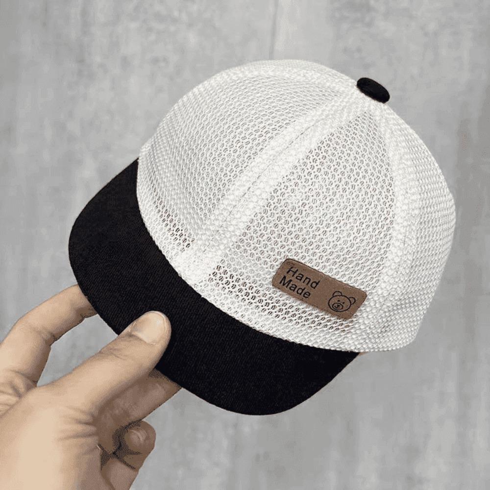 Hollow Mesh Sun Hat Short Brim Kid Sunscreen Hat Korean Style Mesh Baseball Cap Baby чёрный