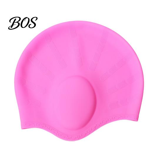 Long Hair Swim Cap Adults Silicone Swimming Cap, Waterproof Non-slip Elastic Pool Hat, Men Comfortable Women Ear Protection Bathing for Short