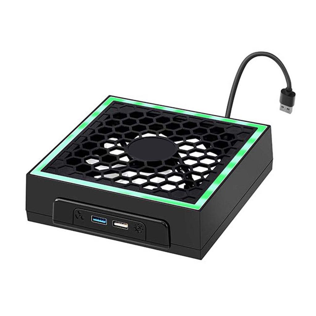 Kjølevifte for XB-serien X med RGB-lyslist, justerbar konsollkjøler i 3 nivåer, 1600/1800/2000 o/min med USB-port