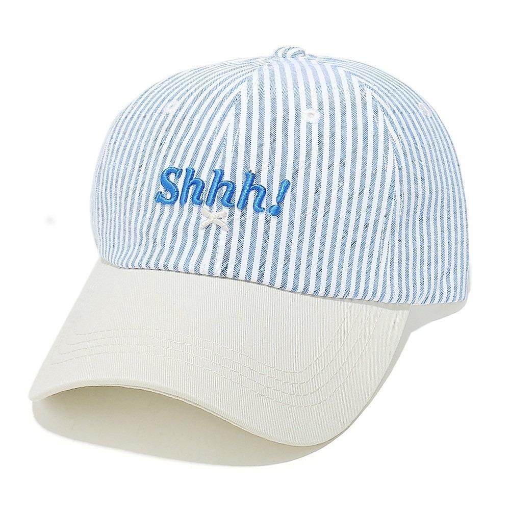 Big Head Circumference Striped Baseball Cap Soft Top Cotton Baseball Cap Women Baseball Hat  Street синий
