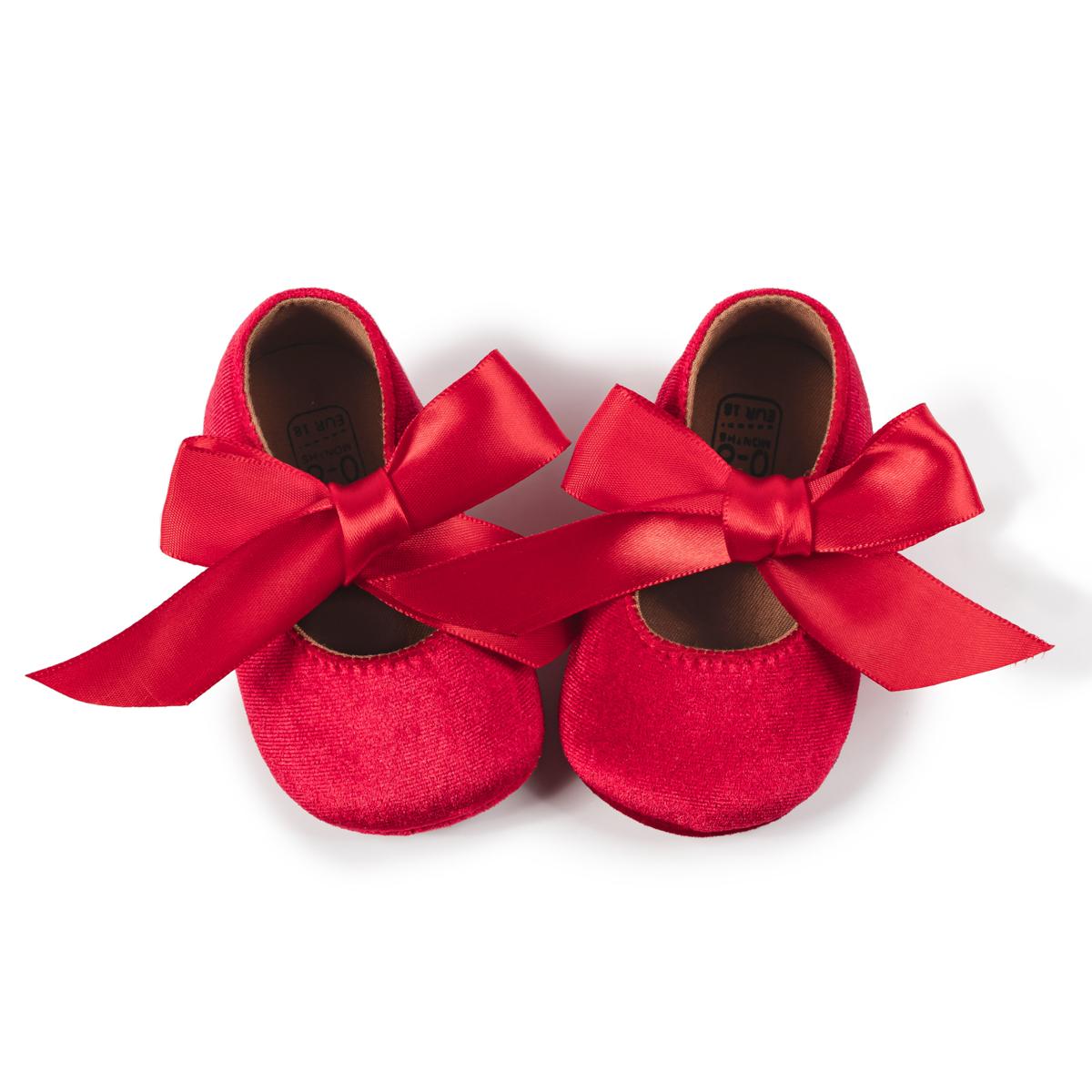 Infant Girl Princess Cute Bow Fringe Shoes Toddler Soft Rubber Sole Anti-Slip Footwear Crib First Walk Shoes 0-18 Months 0-6 Months красный