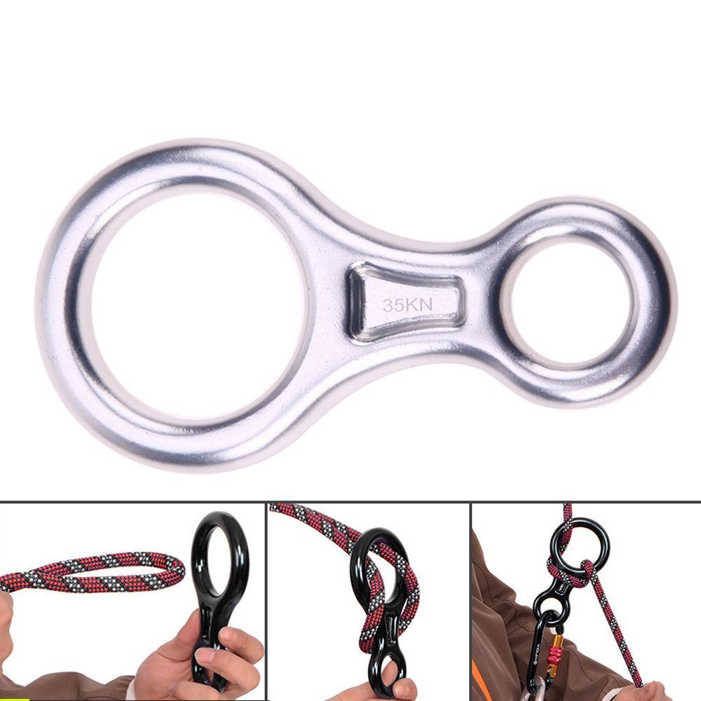 Descent Device Escape Rope for 8-16mm Rope Descender Carabiner 8 Ring Climbing Slow Down Rings