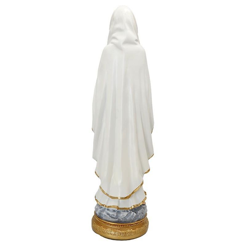 Our Lady of Lourdes Blessed Virgin Mother Mary Catholic Religious Gift Colored Resin Figurine Statue