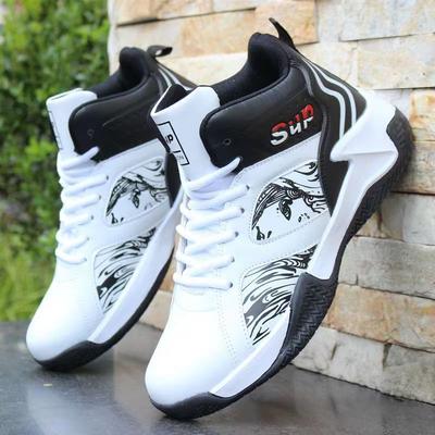 Nouvelles chaussures de basket-ball pour hommes surface en cuir respirantes confortables décontractées polyvalentes chaussures de course pour étudiants
