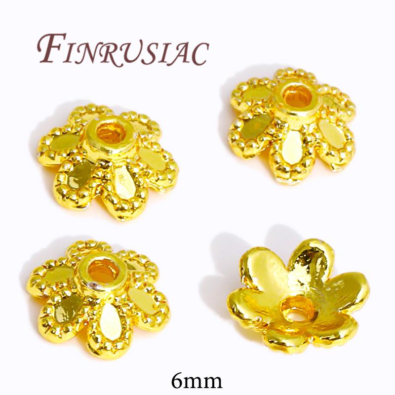 18K/14K Gold Plated Beads Cap For Jewelry Flower Bead Caps Jewelry Making Supplies Spacer Beads DIY Bracelets Accessories