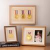 Wooden Photo Frame Dust-Proof Wear-resistant Display Case Honor Medal Display Medal Hanger