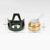 Ultralight Portable Mini Alcohol Stove, Adjustable Flame Brass Burner with Aluminum Alloy Stand for Camping