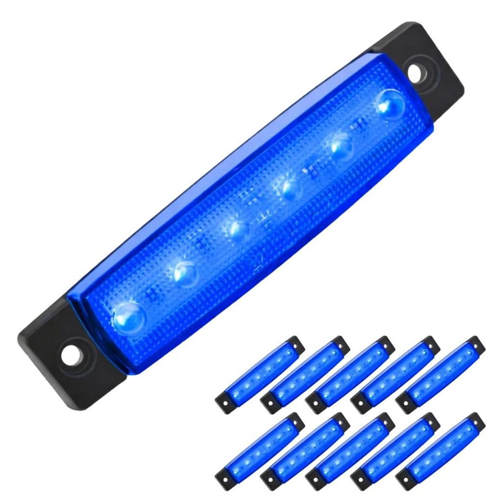 Solvanta Side Marker for x 2cm x 1cm LEDs, 6-LED, Trucks, 24V, Universal, 10-Pack, Blue, 9.6cm (W) (D) (H)
