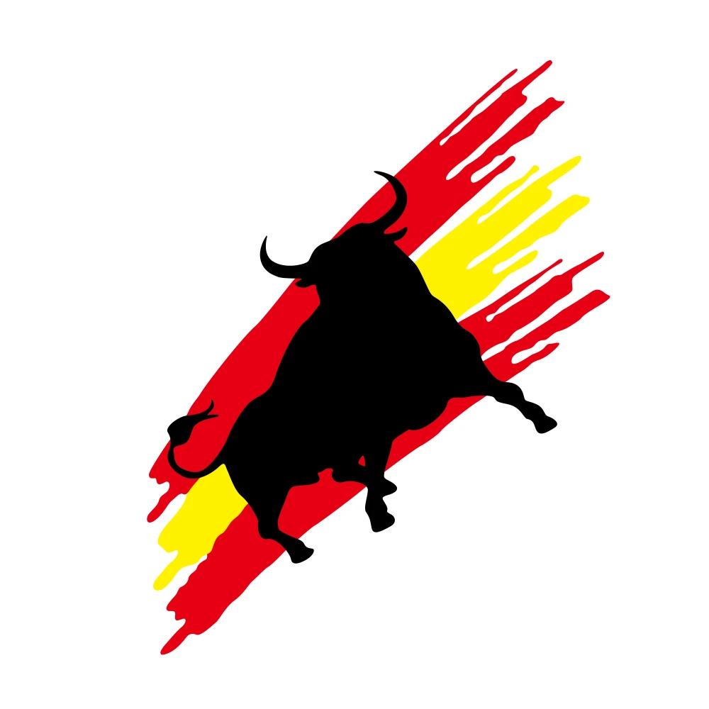 

Bull With Spain Flag Car Sticker Waterproof Vinyl Decal Motorcycle Car Body Window Windshield Bumper Creative Decoration Sticker
