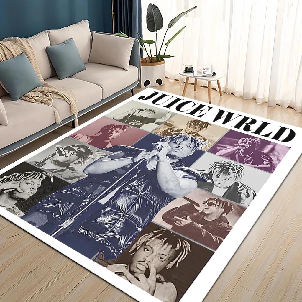 HD Juice WRLD 999 3D Legend Rapper Star Rug Carpet for Living Room Bedroom Home Decor,kids Play Non-slip for Sofa Doormat