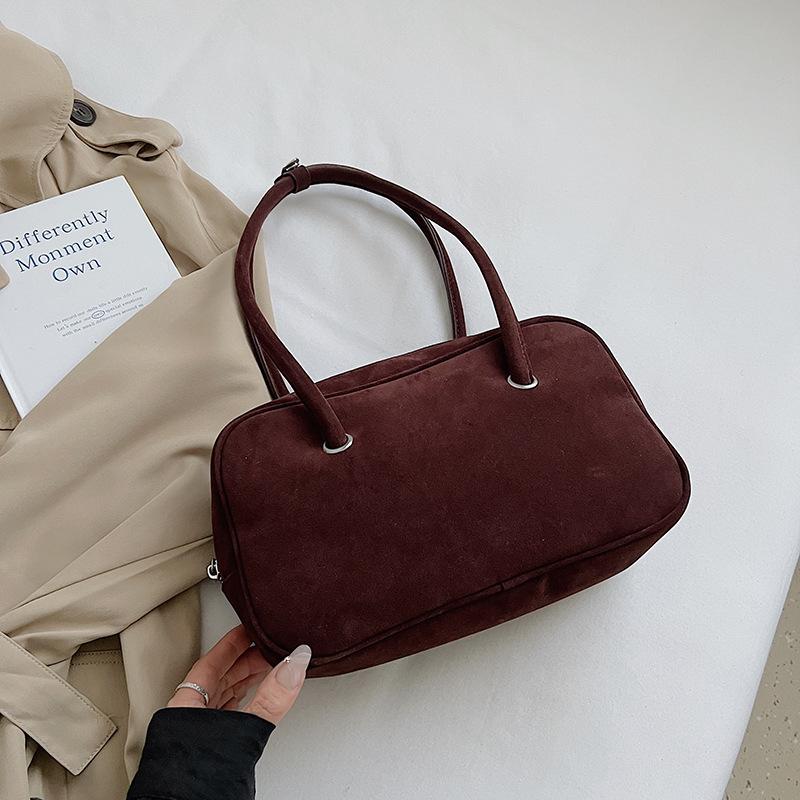 Retro Frosted Suede Shoulder Bag Fashiable And Simple High-end Ladies Handbag Autumn And Winter Large Capacity Underarm Bag