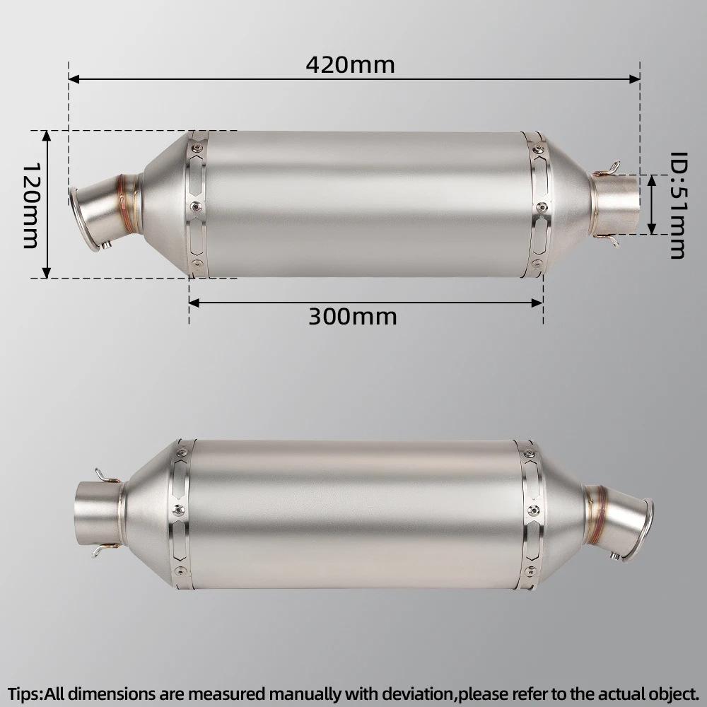 51mm Oval Straight Stainless Steel Exhaust Tailpipe for Motorcycle Modification
