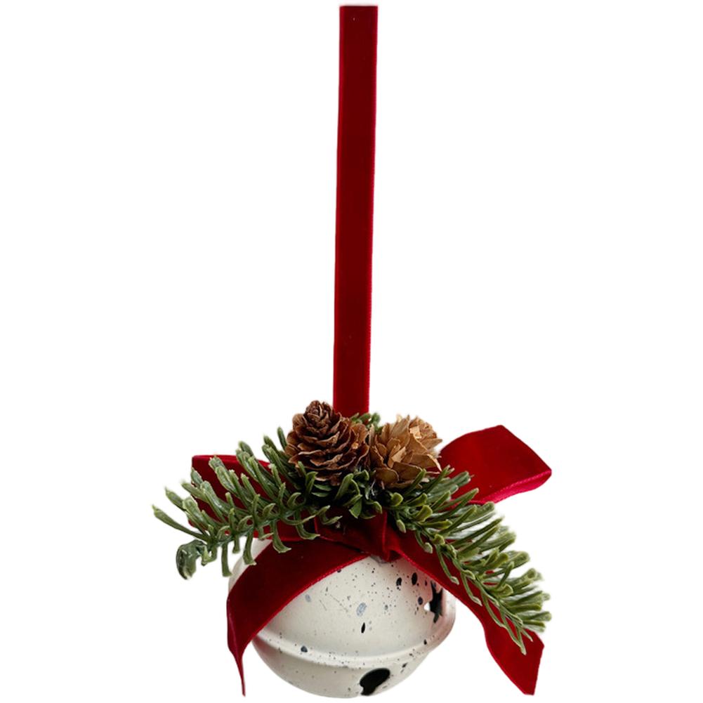 Dekorativer Glocken-Kranz Anhänger mit Tannenzapfen Beeren und Schleife Hängender Schmuck für Baum Auto Feiertag Saisonale Deko