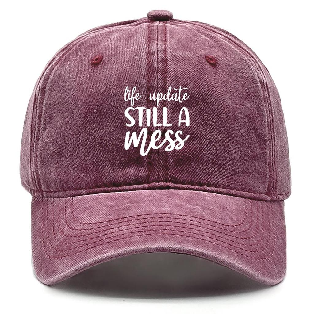STILL A MESS" Print Adjustable Baseball Cap, Flat Cap Cozy Vintage Leisure Sun Visor Snapback Sun Hat