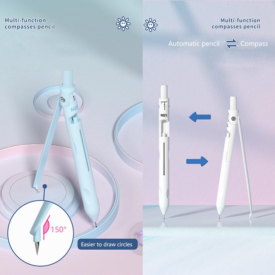 4-in-1 Multifunctional Metal Compass - Professional Geometry & Drafting Tool for Engineering Students, Architects & Math Classro