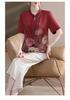 Mom's 2026 Chinese Style Chiffon Suit: Short-Sleeve Printed Top for Middle-Aged and Elderly Women