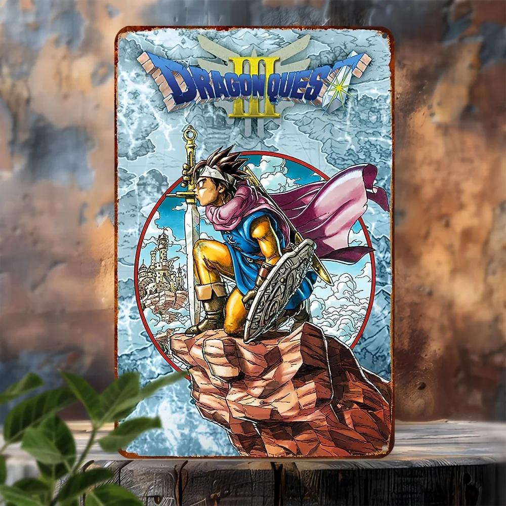 

Dragon Quest III Vintage Metal Sign Waterproof Dustproof Aluminum Wall Decor for Gaming Room Bedroom Living Room Uniqu 20x30cm（7.8x11.8inch）