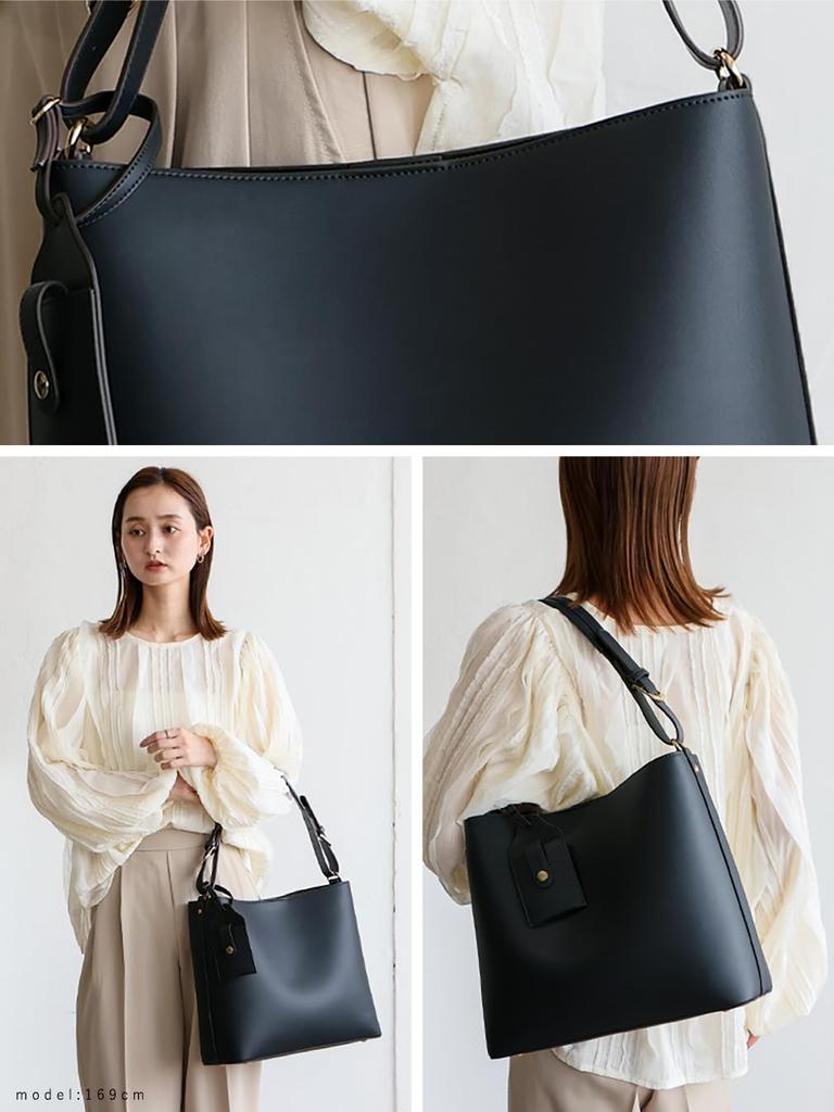 VITAFELICE 11-Compartment One-Handle Shoulder Tote Bag for Women, Bllb-x1315n (Navy)