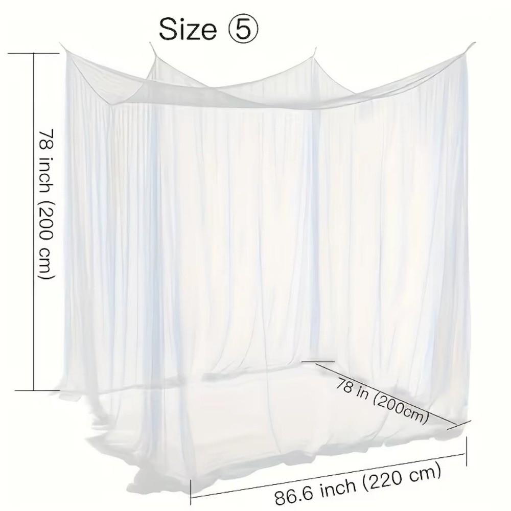 Outdoor Sexy Mosquito Nets Square Mesh White Canopy Net Prevent Insect Ultra-Large Mosquito Net Tent Palace Four Door King/Queen