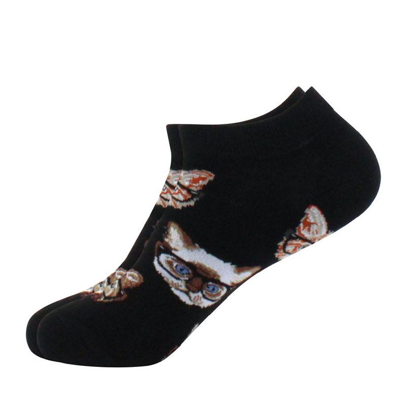 springtime Fashion Colorful Cotton Mens Socks Harajuku Stripe Art oil painting Animal Print Beer fries Funny Happy Ankle Socks