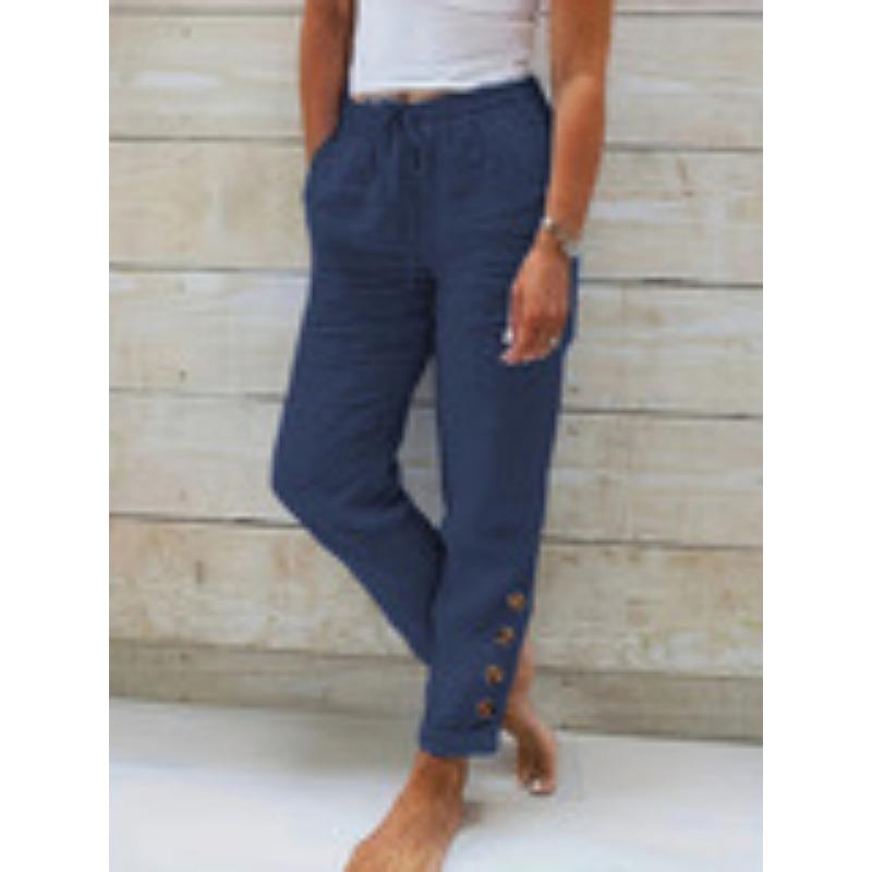 Pantaloni de damă personalizați și simpli din bumbac pur