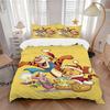 3pcs Christmas Winnie The Pooh Tigger Piglet Quilt Set Soft and Comfortable Bedroom, Guest Room and Dorm Decor Bedding Set Q008