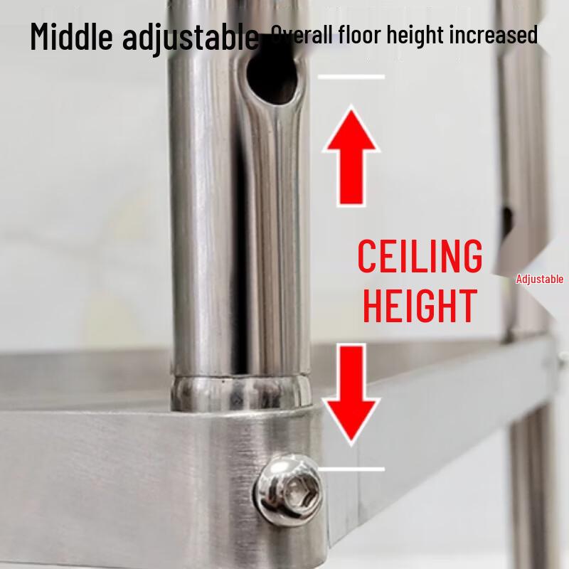 Beifu Thickened Stainless Steel 5-Tier Kitchen Corner Storage Rack