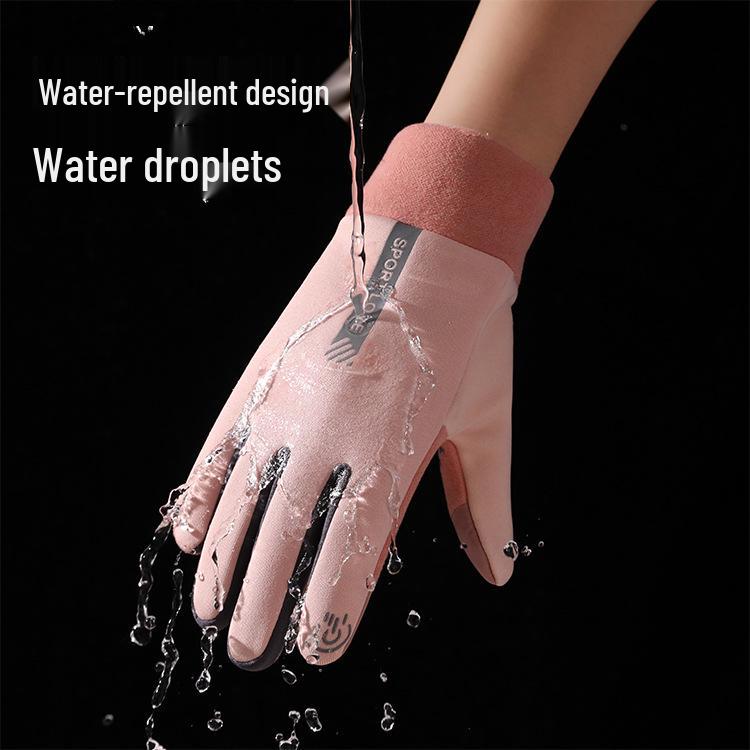 Rękawice zimowe rowerowe wiatroszczelne z podszewką polarową dla mężczyzn i kobiet – Ciepłe, Wodoodporne, Obsługujące ekrany dotykowe, Antypoślizgowe