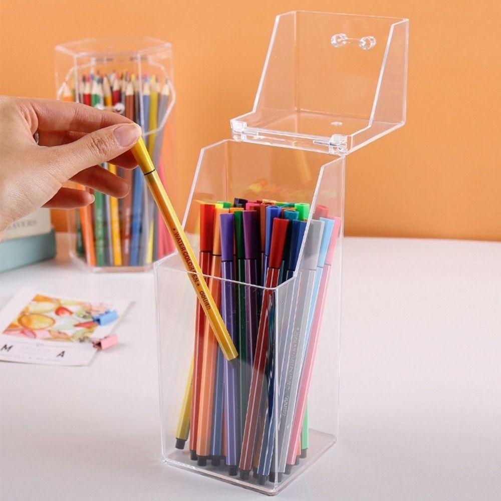 Staubdichte Kosmetikpinsel-Aufbewahrungsbox Transparenter Stiftehalter Schlafzimmer
