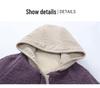 Women's Hooded Lamb Wool Cotton Jacket - Velvet, Thick, Casual Winter Coat for Middle-Aged & Elderly Moms