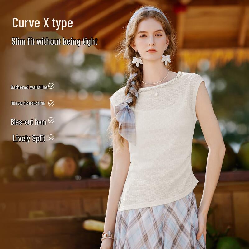 

Xiangying Women s Round Neck Sleeveless Knit Top S