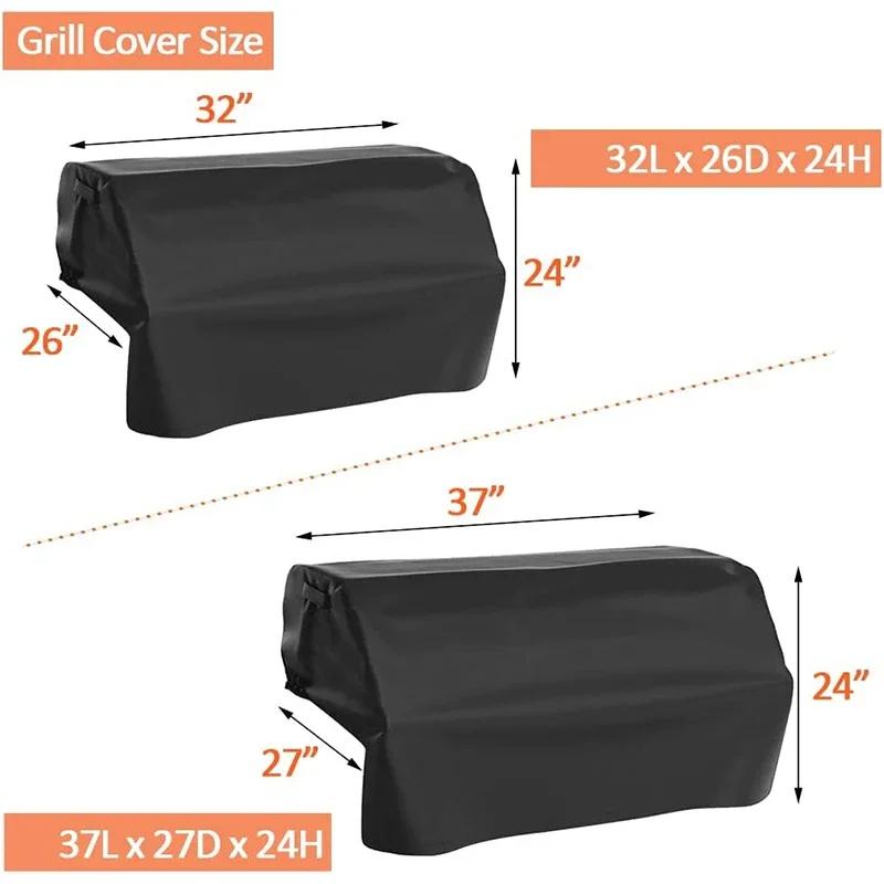 Windproof Waterproof Grill Covers for Built-In Barbecue Grill Top with Waterproof Coating Outdoor BBQ Grill Top Protect Supplies