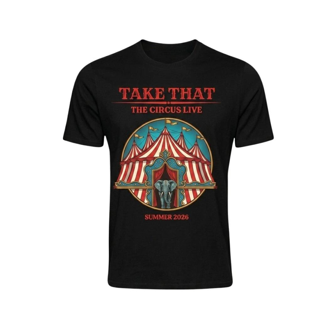 TAKE THAT The Circus Live T-Shirt 2026 - Elephant Graphic Fan Tee Regular Cotton S