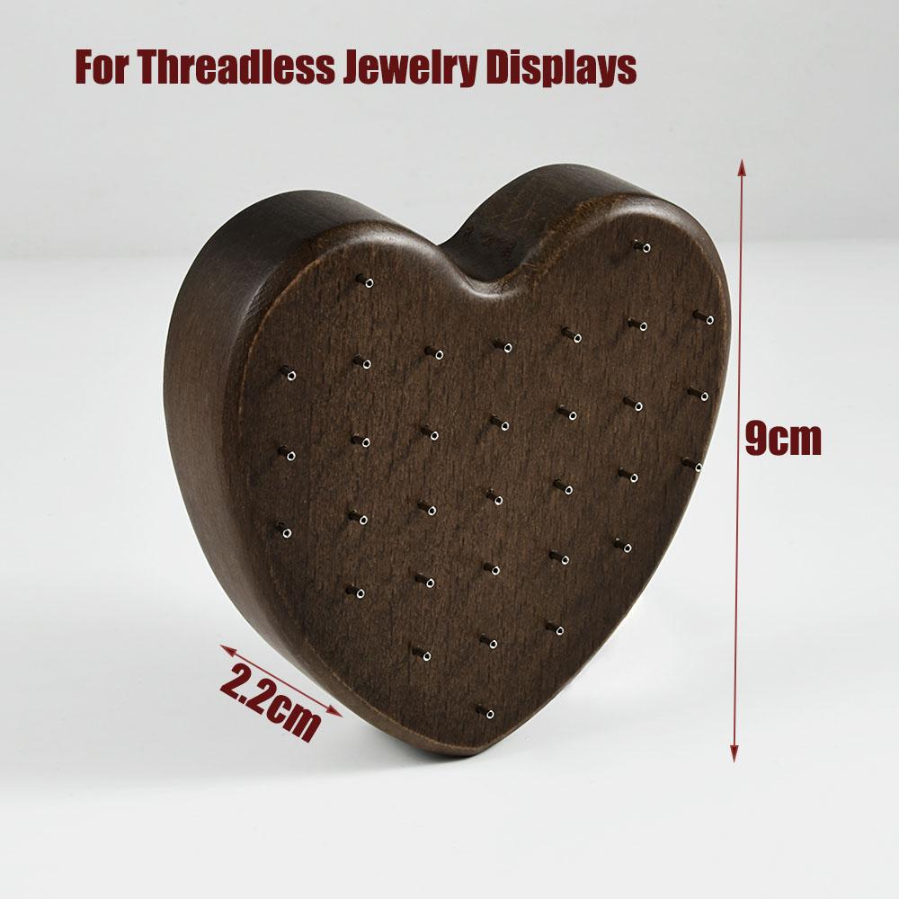 1PC Wood Piercing Jewelry Display Flower Heart Shape Cases Stand Earring Belly Lip Tongue Body Piercing Jewelry Solid Wood Stand