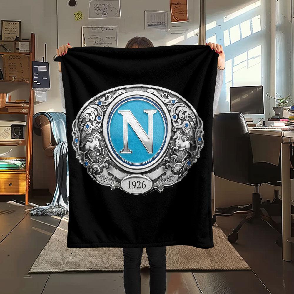 1PC SSC Napoli Patterned Flannel Blanket Suitable For All Seasons for Home Decor Warmth and Comfort Gifts Holiday Present