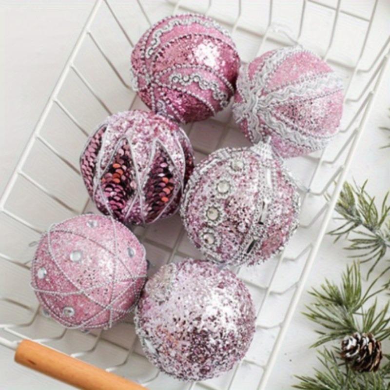 

6pcs Pink Foam Ball Christmas Tree Decorations Christmas Tree Diy Pendant. as the picture