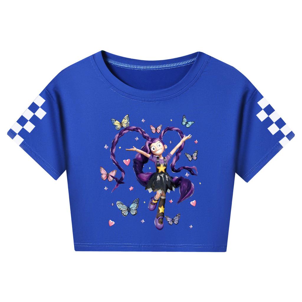 5599 Kids Girls Lily Lovebraids Print Multi-color Short T-Shirt 110cm