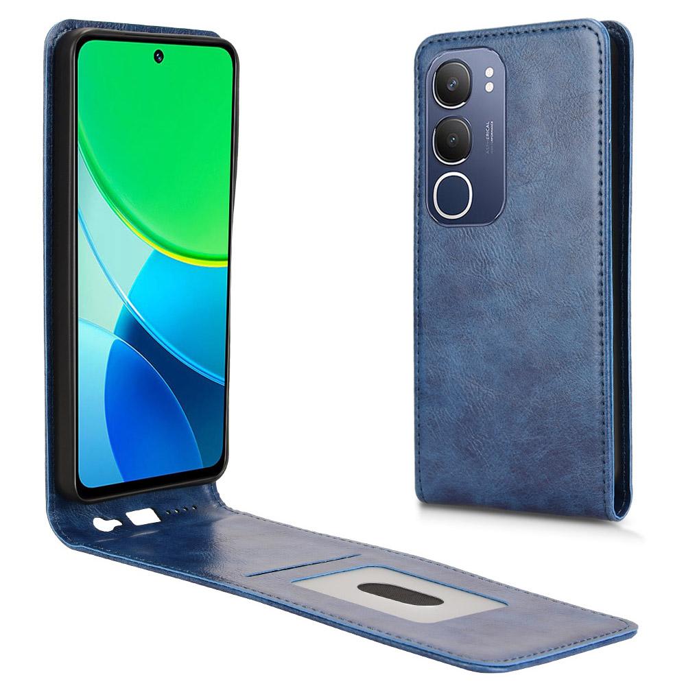 For Vivo Y19s 4G/Y29 5G Case with Card Slot Magnetic Vertical Flip Leather Phone Cover