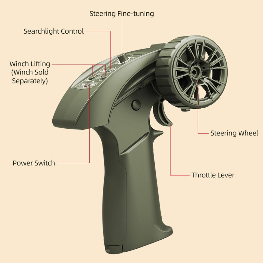 Remote Control Car, 2.4Ghz 4WD Off Road Rock Crawler Vehicle with Lights, 1:10 All Terrain Electric Toy with 3