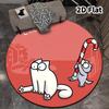 Simon'S Cat Round Area Rug Carpet Rug For Living Room Bedroom Sofa Playroom Decor Nonslip Floor Mat
