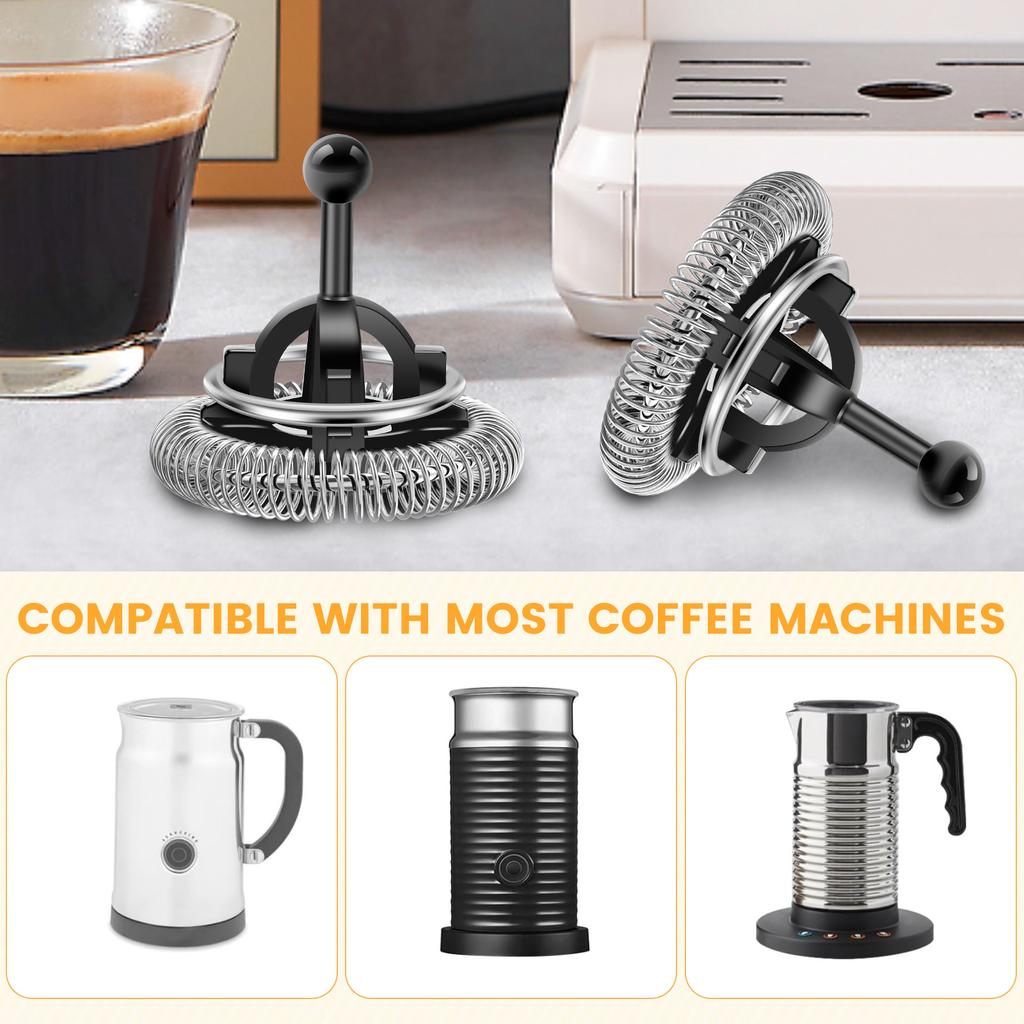 2 Stück Heißmilchaufschäumer Mixer mit einlagiger Feder passend für Kaffeemaschine Effizientes Aufschäumen Geeignet für alle Kaffeemaschinen
