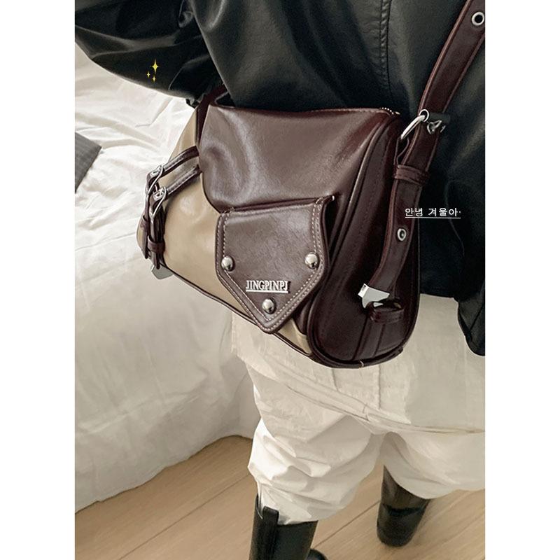 Autumn and Winter Retro Niche Underarm Bag Women's Bags2025 New Contrasting Color Pillow Bag Simple Large-capacity Messenger Bag