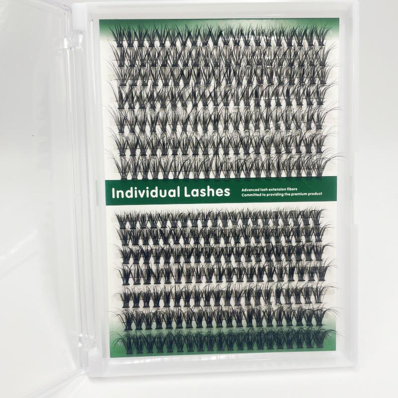 Clustered 240pcs 40D DIY False Eyelashes - Natural Curled Doll Lashes Mixed Pack