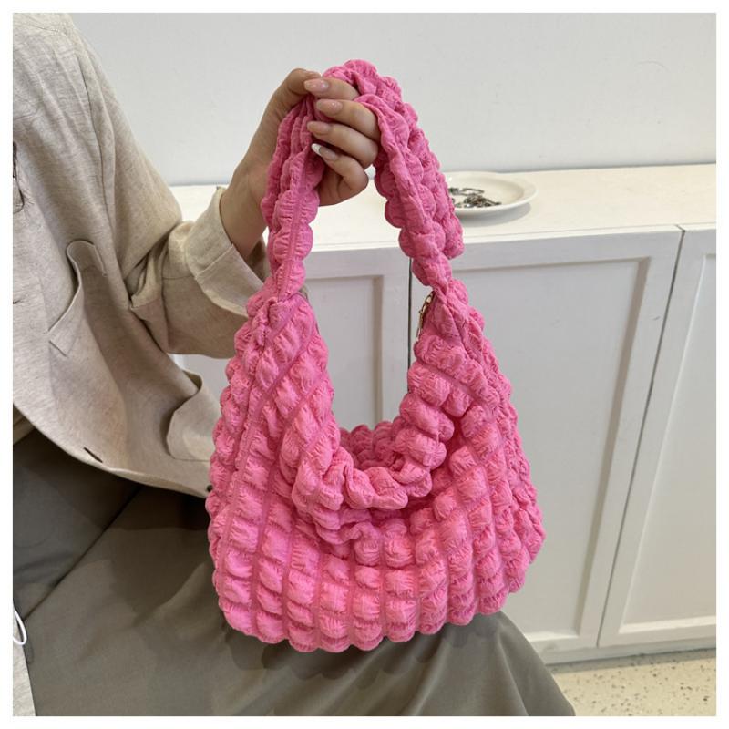 

Elegant Bubble Cloud Crossbody: Stylish Solid Color, Secure Zip, Versatile & Durable Summer Bag with Polyester Lining for Women