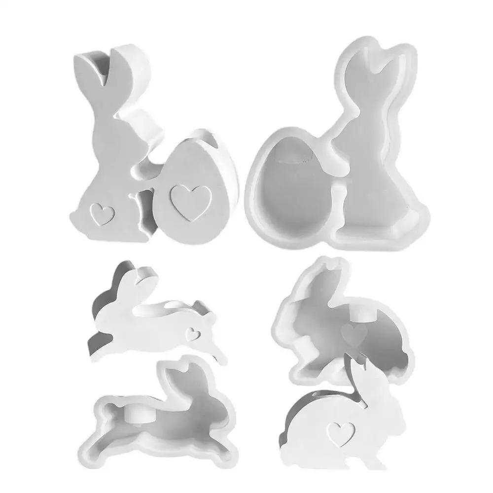 Cute Easter Bunny Silicone Mold Handmade Bunny Tealight Molds  Home Table Decoration
