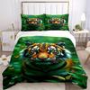 3Pcs Tiger Print Printed Bedding Set, Breathable And Soft, Machine Washable, Christmas Gift, Suitable for Bedroom Decoration, 15143